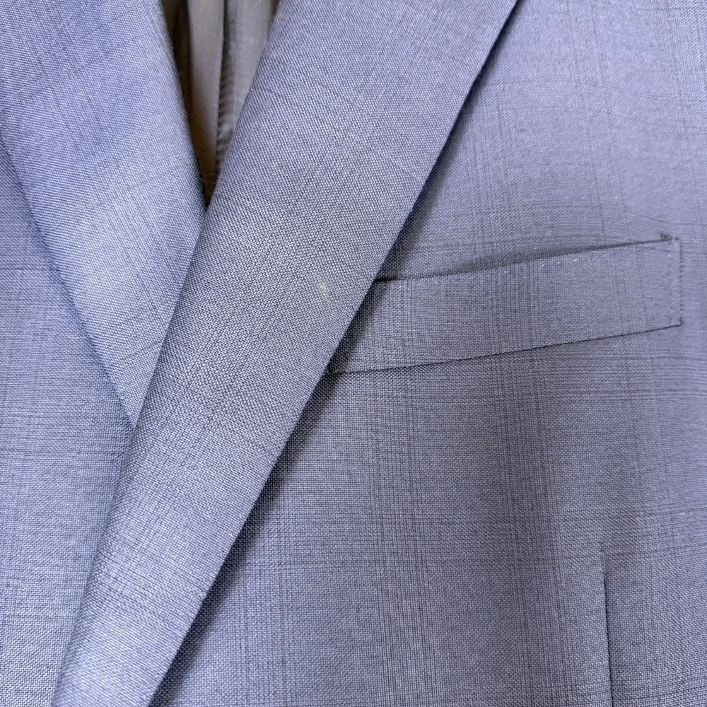 Canali 1934 Mens Blue Wool Windowpane Two Button Suit Made in Italy 1040